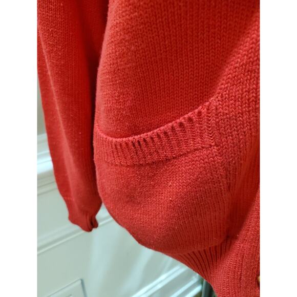 Vintage Delia McKain Red Cotton Long Sleeve Button Front Cardigan Sweater Large - Picture 11 of 14